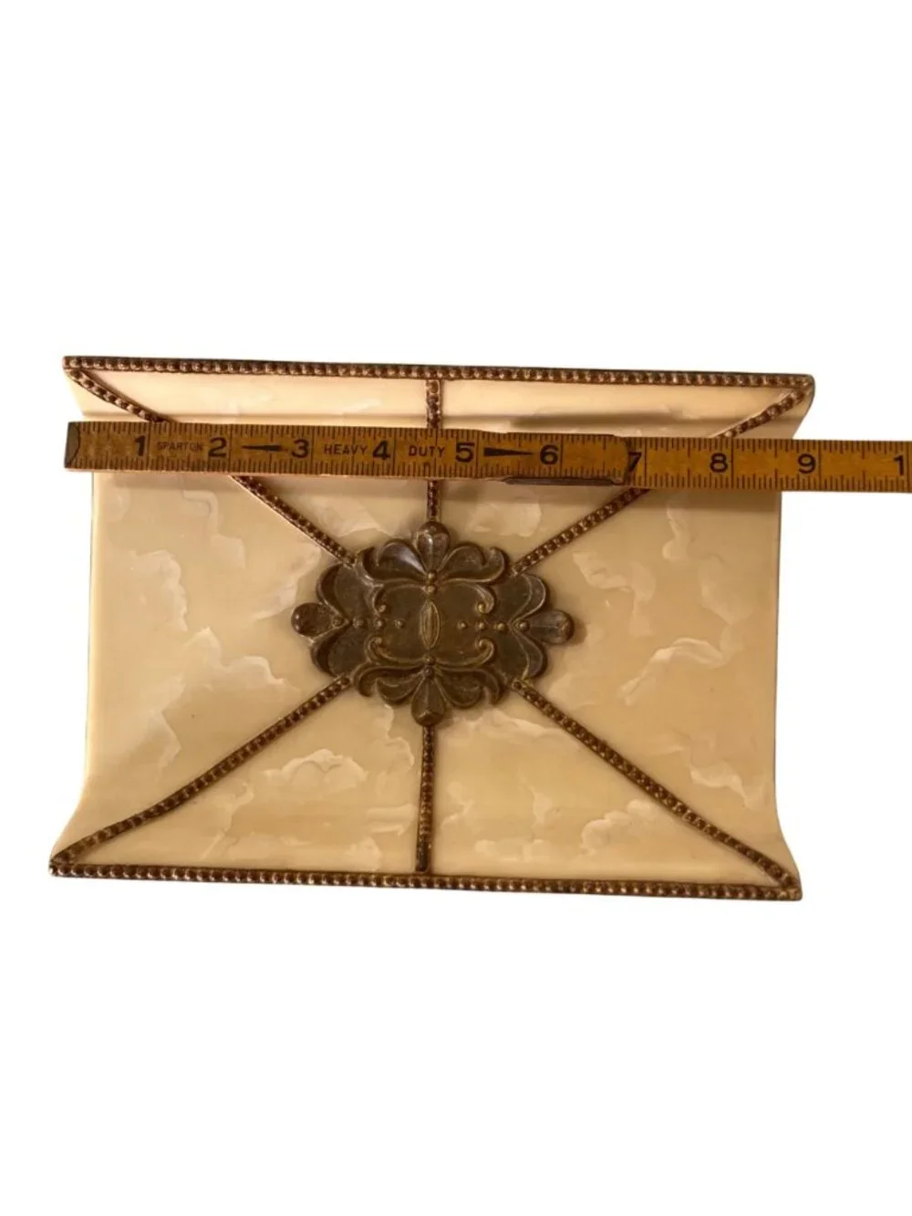 Croscill Romanza Guest Towel Holder Or Vanity Tray Hand-Painted Faux Marble